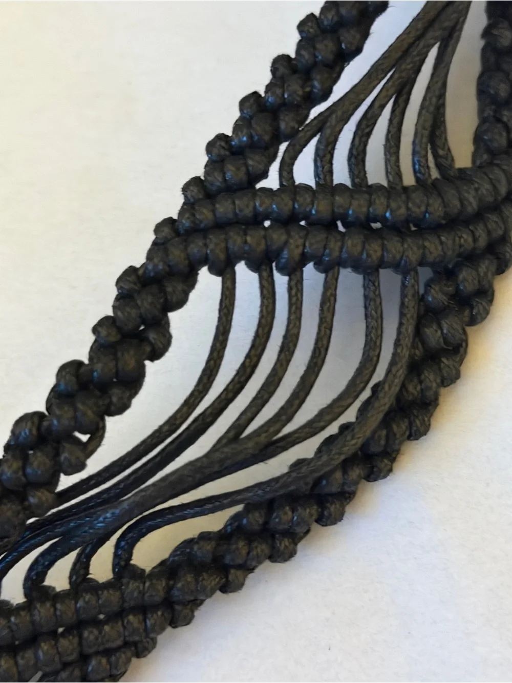 NEW Elan Crochet Belt in Black / 36 inches